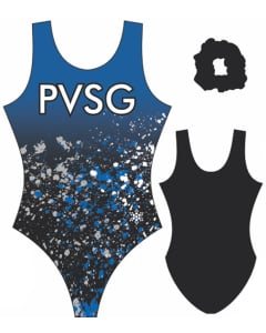 Penobscott Gymnastics | Splatter Gymnastics Leotard - Blue/Black