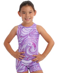 Razzleberry Gymnastics Biketard for Girls | Purple
