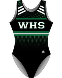 Westland High School | Retro Gymnastics Leotard - Front - Black