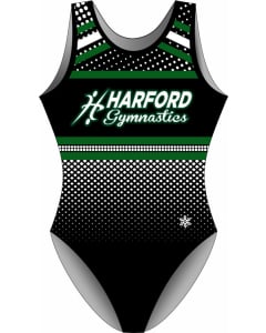 Harford Gymnastics | Retro Gymnastics Leotard - Black/Green