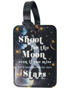 Shoot for the Moon Gymnastics Bag Tag - Black