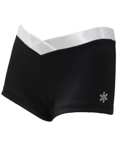 Silver V-Belt Shorts - Black/Silver