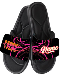 Pacific Flips Personalized gymnastics Sandals w/Name - Black