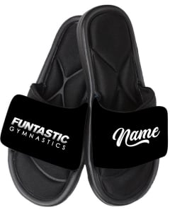 Funtastic Personalized Gymnastics Sandals | Custom Gymnastics Slides - Black