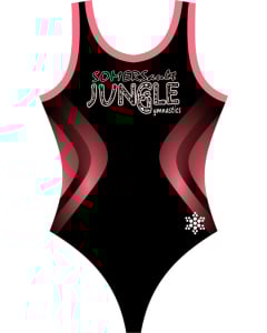 Somersault Trimmed Tank Gymnastics Leotard in Coral - Front