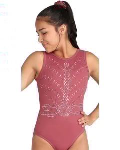 Spa Day Sleeveless Gymnastics Leotard-Mauve