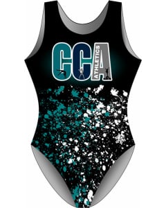 CCA Athletics T-back Gymnastics Leotard - Black - Front