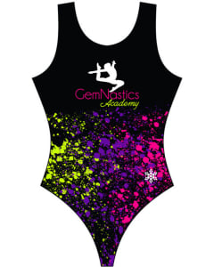 GemNastics Academy Splatter Gymnastics Leotard - Front