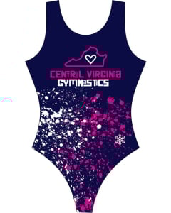 Central Virginia Splatter Gymnastics Leotard - Front - Navy