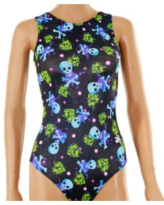 Spooky Season Gymnastics Leotard - Front - Green/Black