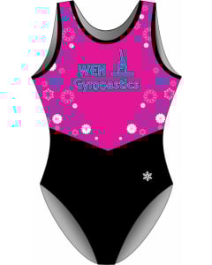 WEN Custom Spring Gymnastics Leotard - Pink/Black - Front