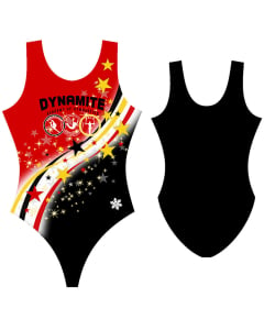 Dynamite Gymnastics Stars Leotard - Black & Red