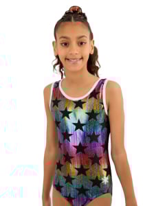 Star Bright Gymnastics Leotard - Front - Multi colored