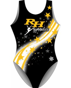 RH Gymnastics Stars Leotard - Front - Black/Gold