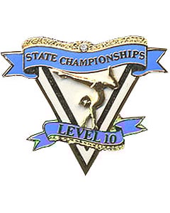 State Championship Level 10 Gymnastics Pin