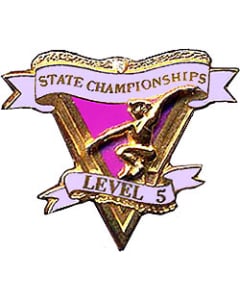 State Championship Level 5 Girls Gymnastics Pin - 1625