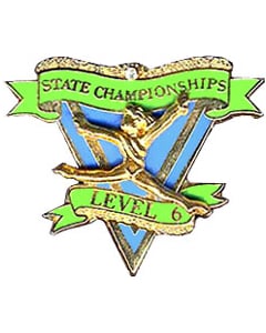 State Championships Level 6 Gymnastics Pin