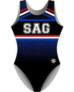 Straight A's | Retro Gymnastics Leotard - Front - Black