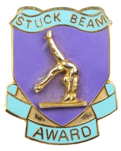 Stuck Beam Gymnastics Pin