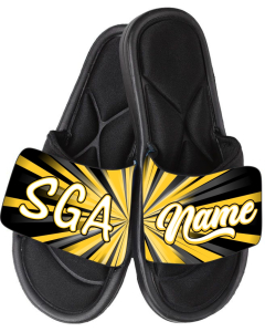 Sunny Side Custom Gymnastics Sandals-Gymnastics Slides - Black/Yellow
