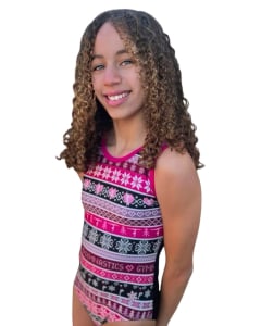 Sweater Weather Gymnastics Leotard - Pink