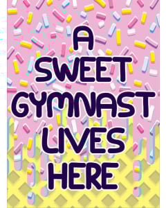 A Sweet Gymnast Lives Here Garden Flag