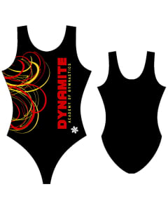 Dynamite Gymnastics Swirls Sublimated Leotard - Black leotard