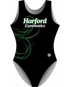 Harford Gymnastics Swirls Sublimated Gymnastic Leotard - Black
