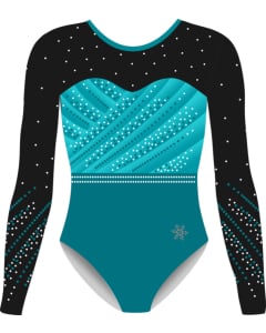 Sydney Gymnastics Competition Leotard - Front - Teal/Black