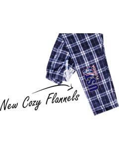 USTA FL Navy and White Gymnastics Flannel Pants