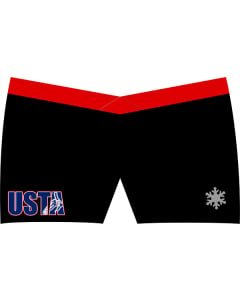 USTA T&T Women's Gymnastics Shorts - Black/Red