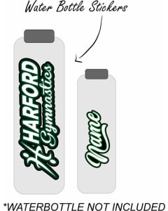 Harford Gymnastics | Water Bottle Stickers - White/Black/Green