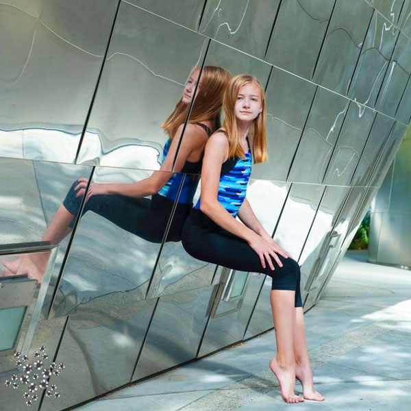 Blue Modern Art Gymnastics leotard