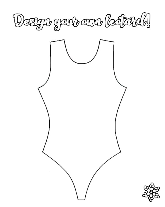 A gymnastics leotard outline to draw on.