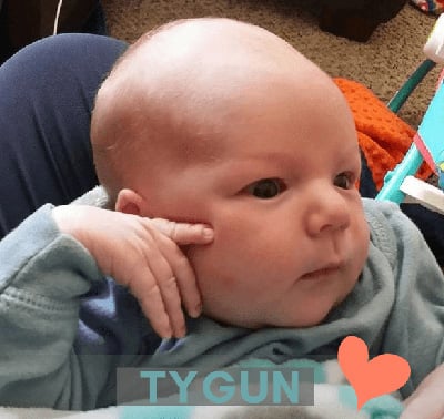 Grandson Tygun is the newest snowflake at Snowflake Design Gymnastics Leotards