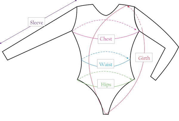 Snowflake leotards sizing guide