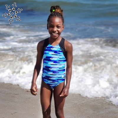 Blue Modern Art Leotard