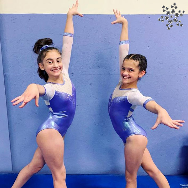 Lavender gymnastics competition leotards
