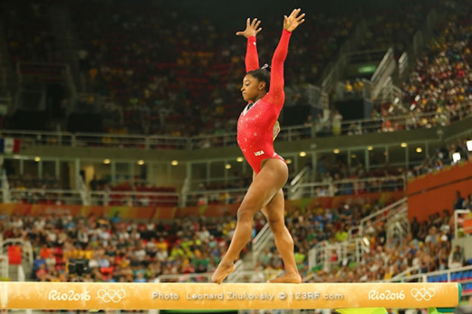 Olympian Simone Biles competing in 2016 Olympics