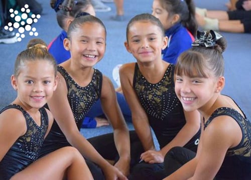 Group of gymnasts at a gymnastics competition.
