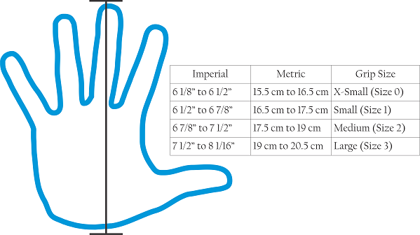 Hand Measurement for Grips Men/Boy Hand Measurement for High Bar Grips
