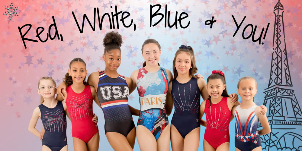 Red, White, Blue and You Gymnastics Leotard Collection