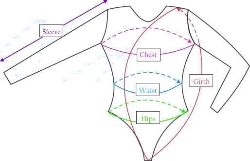 Snowflake Size Chart for Women womans gymnastics leotard measuring chart