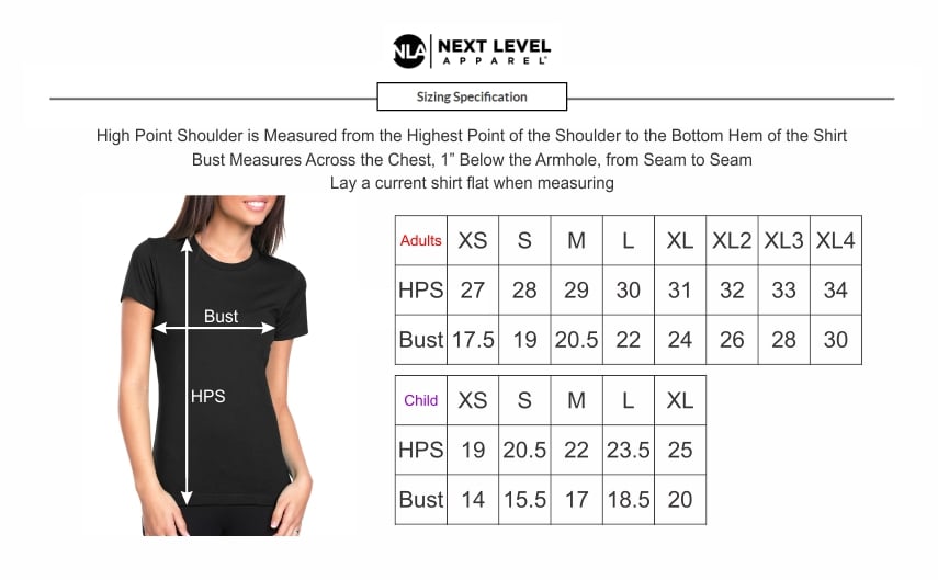 T-Shirt Size Chart