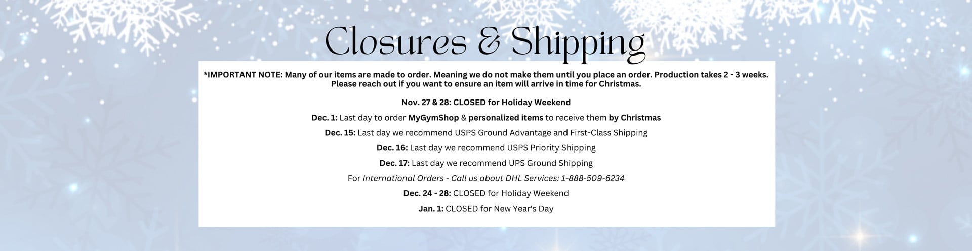 2025 Holiday Shipping Info Snowflake Designs 2025 Holiday Shipping Info Snowflake Designs